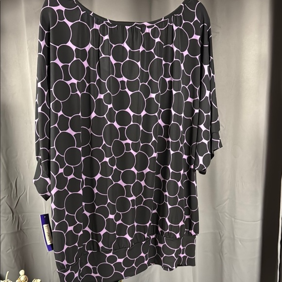 Apt. 9 Gray and White 3/4 Sleeve Boxy Blouse - Picture 5 of 5